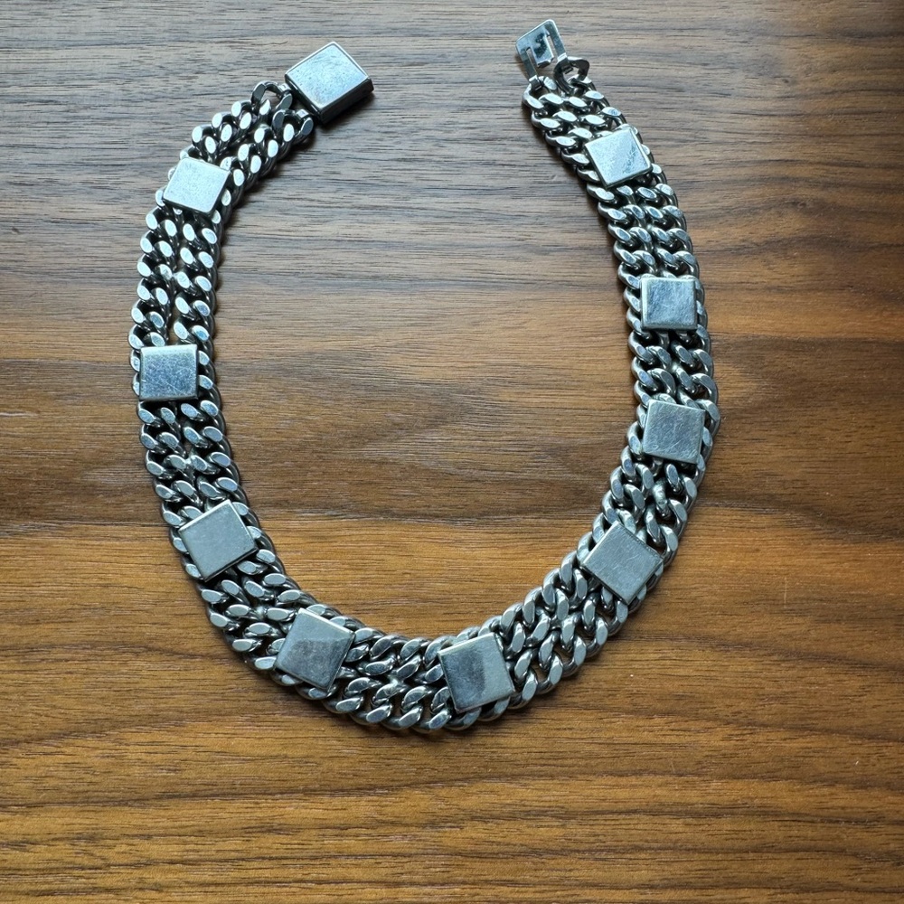 Silver Chain-Link Statement Necklace Jewelry